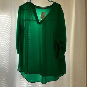 Sheer green blouse